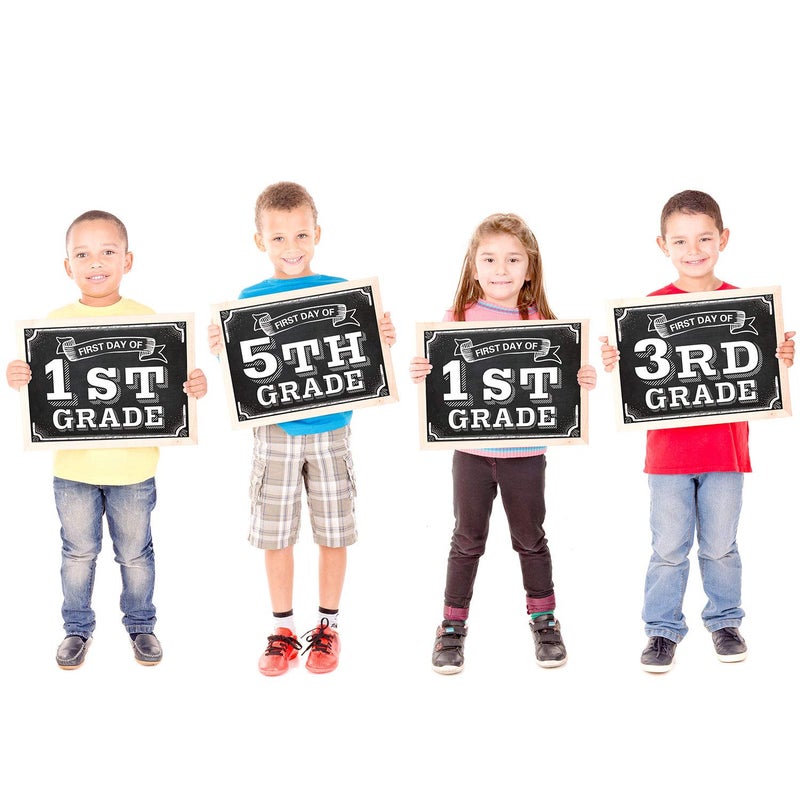 Whaline Back to School Signs, 16 Grades First Day & Last Day Sign, Reversible Chalkboard Style Paper Photo Sign from Preschool to College for Girl Boy - Image 5